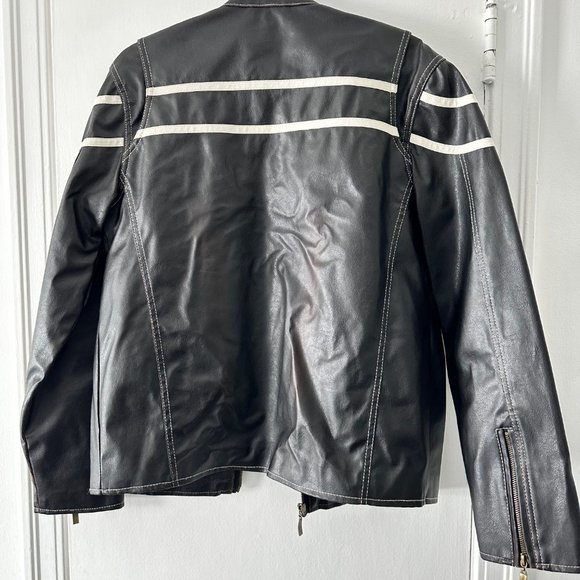 NWOT Faux Leather Biker Jacket - Picture 2 of 3